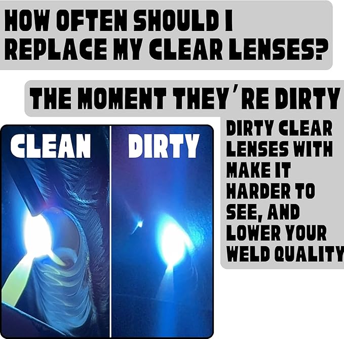 Ridge Products 10 Pack of 2x4.25 Clear Welding Lenses, Replacement Clear Welding Lens 2x4 1/4, Welding Hood Clear Lenses, Top Protection For Welding Lens And Eyes, Lightweight, 0.04" Thick