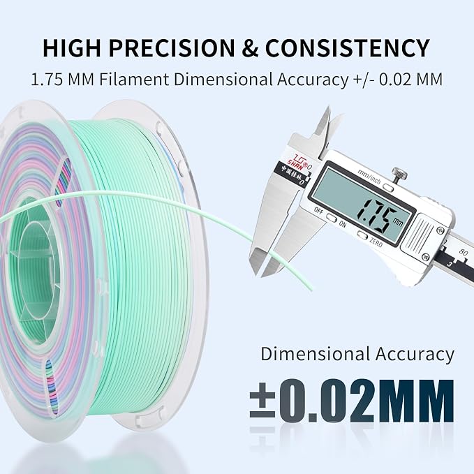 RAMBERY Matte Rainbow PLA 3D Printer Filament Bundle, 10 Colors Total 10kg, 1.75mm Multicolor Gradient 3D Printing Filament for Most FDM 3D Printers, 1KG Spool (2.2lbs) x 10 PCS