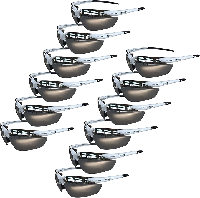 JORESTECH Safety Eyewear, ANSI Z87+ Impact Resistant Polycarbonated Eye Protection Safety Glasses, pack of 12