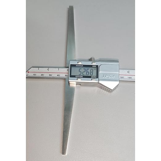 12" / 300mm Digital Depth Gauge with 8" Base, Stainless Steel Electronic Measuring Tool, IP54 Waterproof Depth Caliper for Grooves, Slots, Holes, CNC, Woodworking & Metalworking (Base Length: 8")