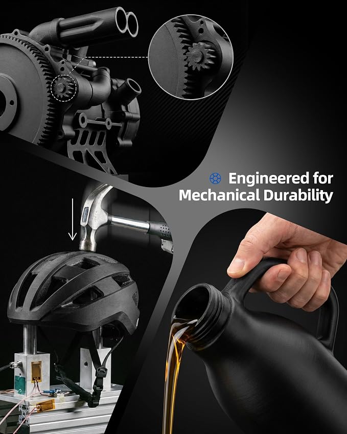 Inslogic Carbon Fiber Nylon Filament 1.75mm, Black PA6-CF 1kg×4 Spools, High-Temp & Wear Resistant, High Strength & Rigidity 3D Filament for Functional Parts & Industrial Tools