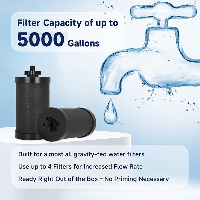 2387 Pro Filter Replacement, NSF/ANSI 42 Certified for Alexapure Water Filter Replacement, 5,000 Gallon Throughput Capacity Compatible with Alexapure Water Filtration System - 1 Filter Pack Black