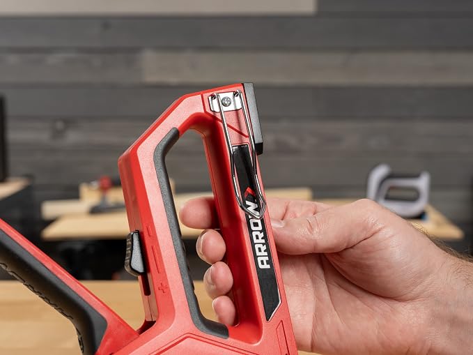 Arrow T501 5-in-1 Manual Staple and Nail Gun, Wire Stapler, and Brad Nailer for Wood, Upholstery, Construction, Insulation, Crafts, Fencing, and Cable, Black/Red