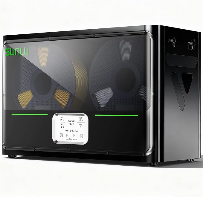 SUNLU Official Filament Dryer S4, for Nylon TPU PLA PETG ABS, (Black) | 4 Spools Capacity, Efficient Heating to 70℃, 350W PTC Heater 3D Filament Dehydrator, Compatible with 1.75/2.85/3.0mm