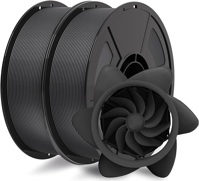 IEMAI PA6 Carbon Fiber Nylon Filament 1.75mm Bundle 2KG, Matte Black PA6-CF 3D Printer Filament with Superior Strength & Rigidity, Abrasion & High-Temperature Resistant