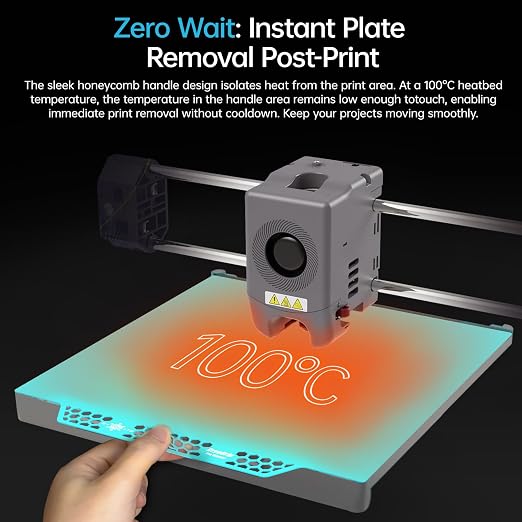 BIQU CryoGrip Pro Glacier Build Plate 235x235mm, for Adventurer 5M Pro/5X/Ender 3 V3 SE/3 V3/3 V2/3 S1 Pro/3 V2 Neo/3 Pro/Ender 5 Pro/Kobra 2 Pro/Neptune 3 Pro/4, Low Temperature Printing