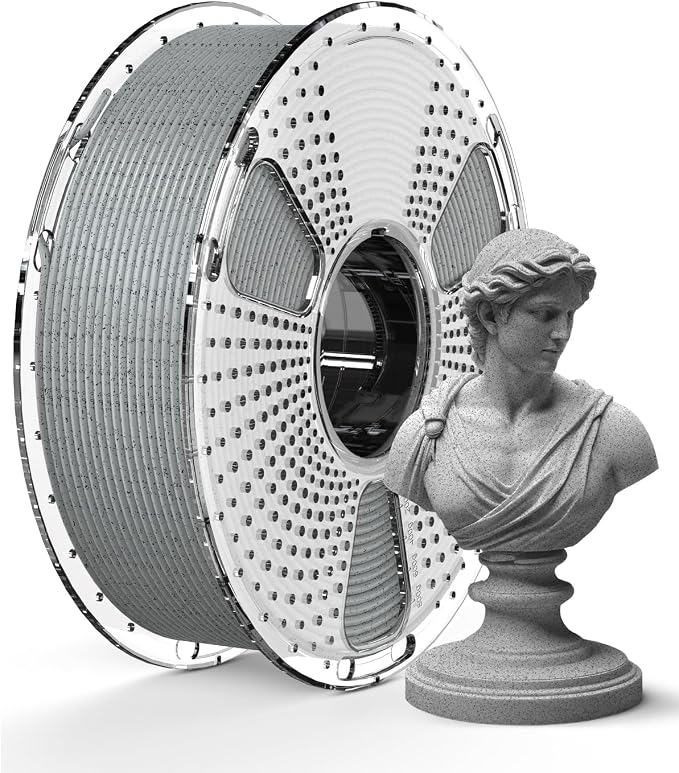 SUNLU High Speed Marble PLA Filament, 600mm/s High Speed PLA 3D Printer Filament, Natural Marble-Like Texture, No-Tangling, Fit Most FDM Printers, 1kg Cement Grey