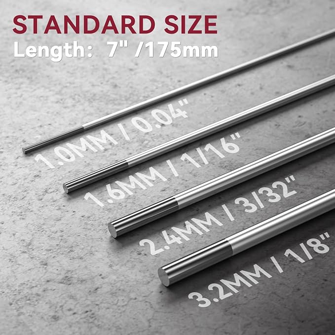 ARCCAPTAIN TIG Welding Tungsten Electrode 10-Pack 1/16"x 7"(Grey - 2% Ceriated, WC20/EWCe-2)