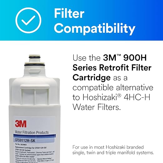 3M 9000H Series Retrofit Filter Cartridge CFS9112H-SK, 5629901, Standard Length, 1 um NOM, 2.0 gpm, 21000 gal