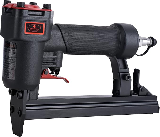 AEROPRO Tools 7116A 22 Gauge Air Stapler Pneumatic Staple Gun, 71 Series 3/8 Inch Crown 1/4-Inch to 5/8-Inch Upholstery Stapler for Upholstering, Woodworking and DIY Projects
