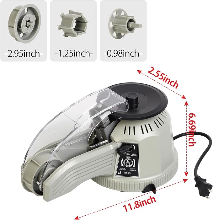 Rotary Disc Tape Cutting Machine, Automatic Tape Dispenser, 13-60mm Cutting Length, 3-25mm Tape Width, for Offices School Warehouses