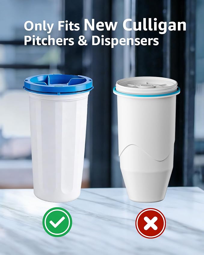 Compatible with New Culligan Pitcher Replacement Filter ZEROF01, Multi-Stage Filtration Water Filter, Reduces Lead, PFAS, Mercury, Chromium & Contaminants by Sensiblopt, 4 Pack