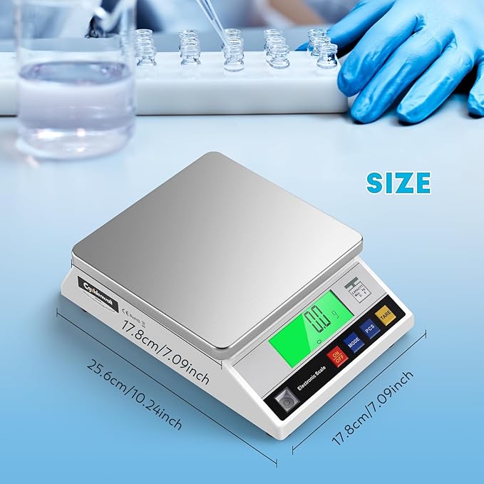 CGOLDENWALL High Precision Scale 10kg 0.1g Digital Accurate Electronic Balance Lab Scale Laboratory Industrial Scale Weighing and Counting Scale Scientific Scale CE 0.1g (10kg, 0.1g)