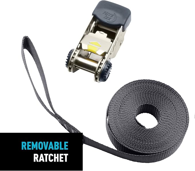 Nite Ize CamJam Ratchet Strap System - Easy-Release Patented Lever Pawl - Tie Down Straps & Ratchet with Adjustable Positioning for Varied Configurations - 1000 lb Working Load Limit - Large (2 Pack)