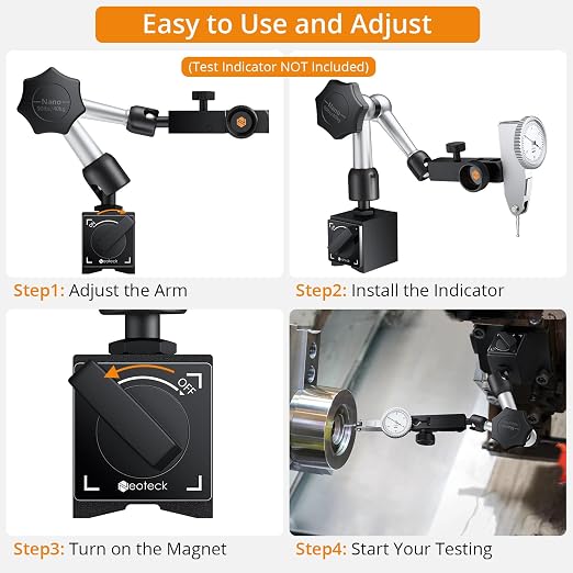 Neoteck 1" Digital Dial Indicator Set + 90lbs/40kg Magnetic Base Stand