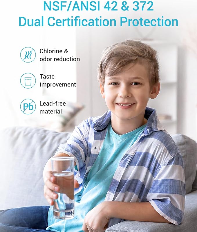 AQUA CREST AP517 Under Sink Water Filter, Replacement for Aqua-Pure® AP517, AP51711, AP510, AP517EA, NSF/ANSI 42 Certified, 6000 Gallons Extended Lifespan, More Pure Enjoyment, 1 Pack