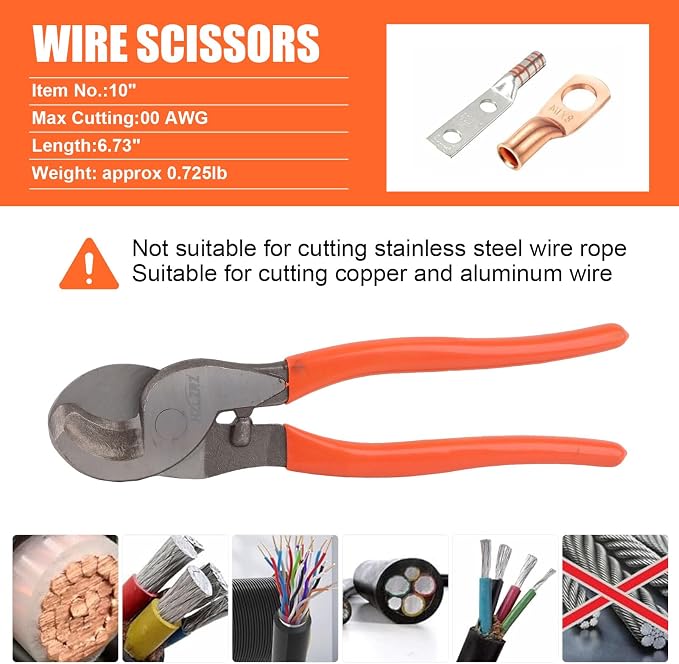 HZLZRZ Hydraulic Crimping Tool and Battery Cable Crimper Tool, Cable Cutter(2/0), Wire Crimping Tool Battery Range 12AWG-2/0AWG, 9 Pairs Of Dies For Electrical Terminal Wire Tool Kit