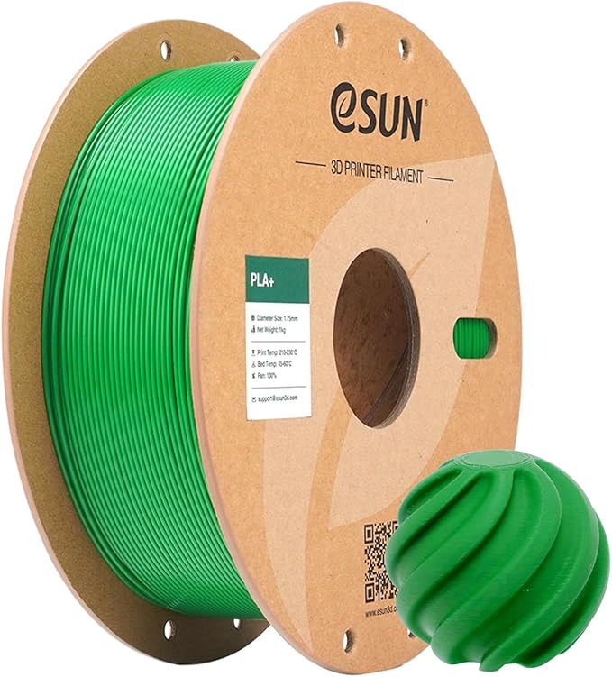 eSUN PLA+ Filament 1.75mm, 3D Printer Filament PLA Plus, Dimensional Accuracy +/- 0.03mm, 1KG Spool (2.2 LBS) 3D Printing Filament for 3D Printers, Grass Green
