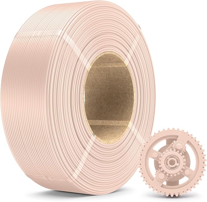 SUNLU PLA+ Refill Filament Refill 1.75mm 1KG, 3D Printer Filament PLA Plus, No-Spool PLA Plus Filament for Reusable Spools Compatible with Bambu Labs Filament, 1KG Roll, Beige