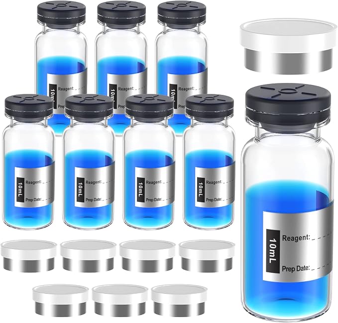 unsealed 10ml sterile empty vial and vial cap crimper