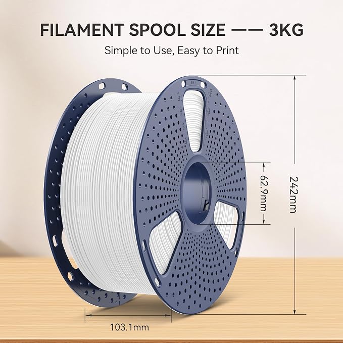SUNLU Large Spool 3KG High Speed PETG 1.75mm, 3D Printer Filament PETG, Suitable for Printing Large 3D Models, Fit Most FDM Printers, Dimensional Accuracy +/- 0.02mm, 3kg Spool, (Grey)