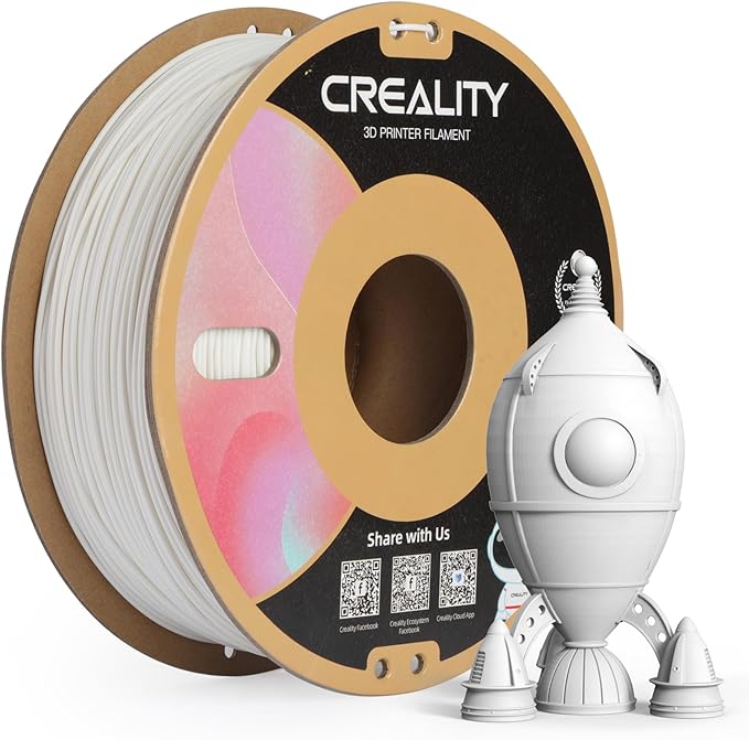 Creality PLA Matte 3D Printer Filament 1.75mm, Matte PLA 1kg Spool (2.2lbs), Dimensional Accuracy +/- 0.02 mm, Fits for Most FDM 3D Printers (Matte White)