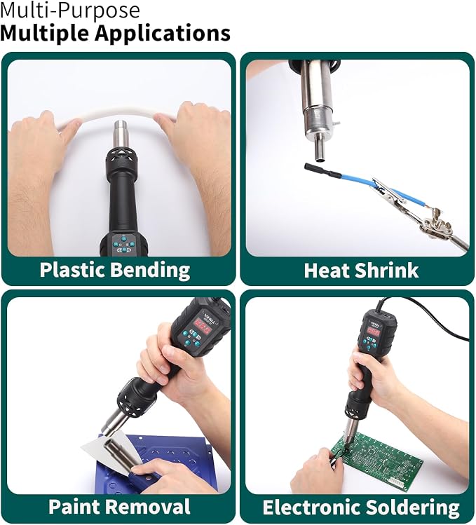 YIHUA 929D-V Electric Desoldering Soldering Iron Solder Sucker Desoldering Pump Kit bundles with YIHUA 8858 IV Multi-Purpose Heat Gun for Crafting, Electronics Soldering and More