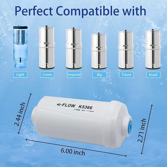White Filter Replacement for Berkey® PF-2® Fluoride Filters | Compatible with Berkey® Gravity Filtration System, Natural Defluorination Filter Material, Pack of 4