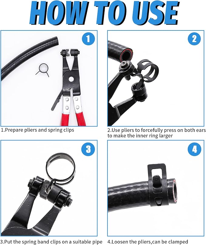 130Pcs 6-25mm Spring Band Hose Clamps With 6 Pack 17-19mm T-Bolt Hose Clamp
