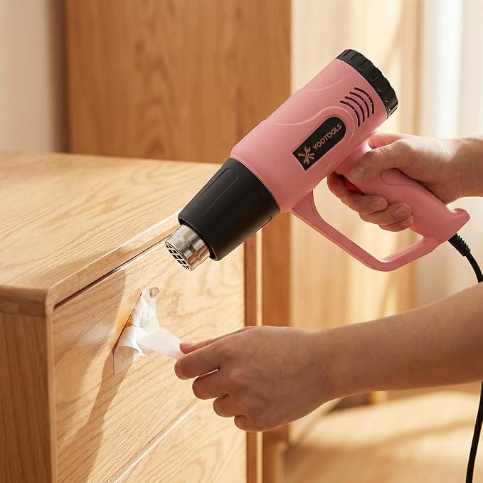 Digital Heat Gun with LCD Display, 900W Variable Temperature Heat Gun 212℉-1202℉ (100℃-650℃), Professional Hot Air Gun with 4 Nozzles, Overload Protection for Crafts, Shrink Wrap, Vinyl Wrap
