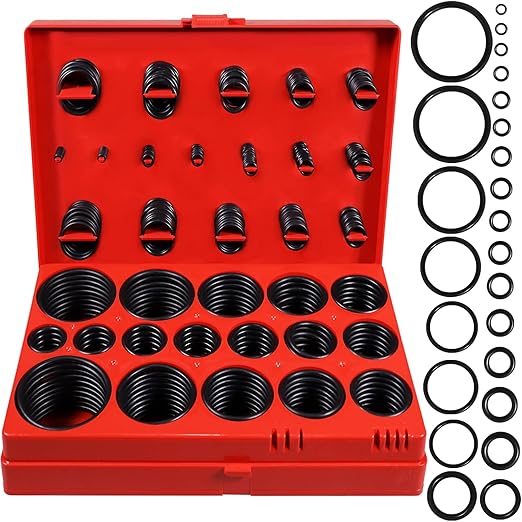 XBVV 419 PCS Universal Metric O-Ring Kit，32 Sizes Buna-N 70A Rubber O Ring Assortment Set for Various Car Auto Faucet Plumbing Pressure Washer Air or Gas Sealing Repair Resist Oil and Heat