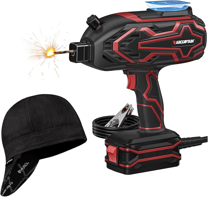 ARCCAPTAIN 140A Handheld Welder with 7 1/4 Reversible Welding Cap
