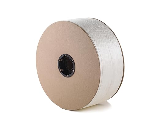 Woven Poly Cord Strapping - 1/2" x 3900 Foot x 825lbs Break Strength – Light Duty, Weather-Resistant Flat Rope, Polyester Pull Tape – 1 Roll