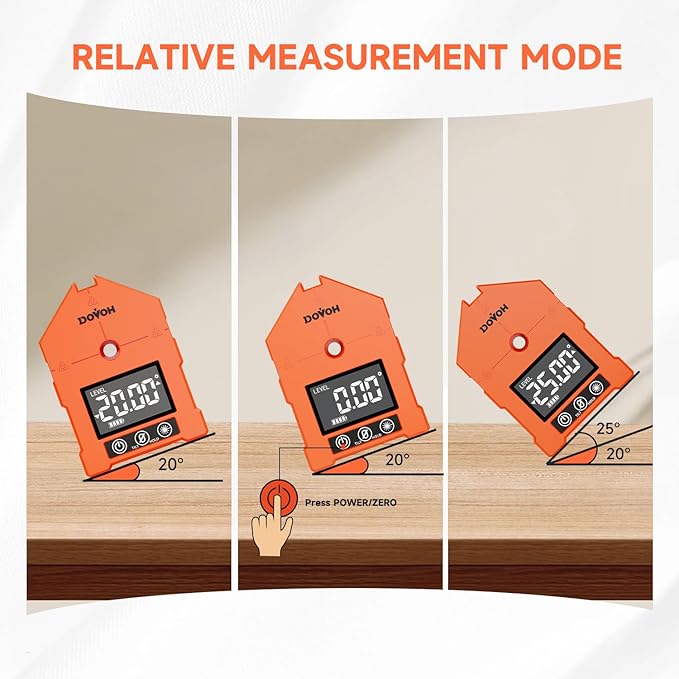 DOVOH 3-in-1 Digital Angle Finder with Laser and Cross Line Laser Level, Class Ⅱ