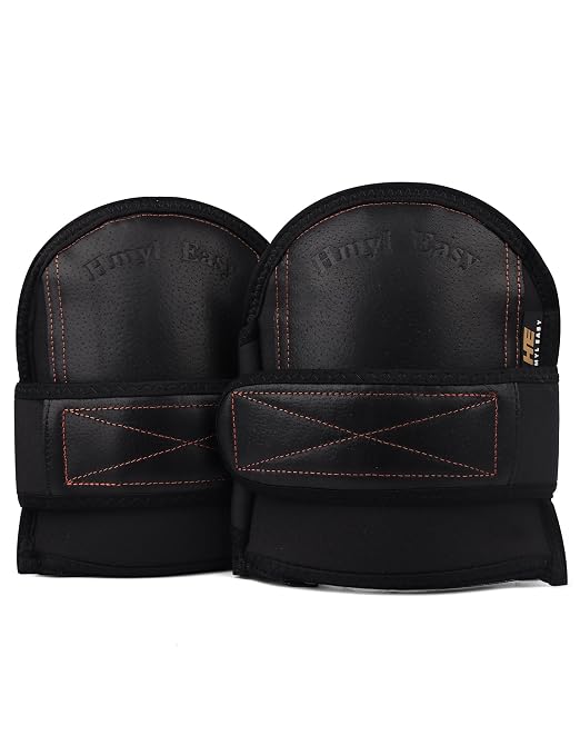 Super Soft Genuine Leather Knee Pads for Work with Wide Single Non-Slip Strap, Shorts Available, Replaceable Inner Cushion Knee Pads for Construction, Garden, Clean, Floor and Garage ,Black upgraded