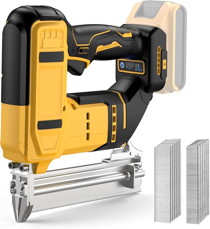 2 in 1 Cordless 18GA Brad Nailer & Stapler, Compatible with Dewalt 20V Max Battery (No Battery), Electlic Nail Gun & Staple Gun Battery Powered with 1200 Nails & Staples for Upholstery, Woodworking