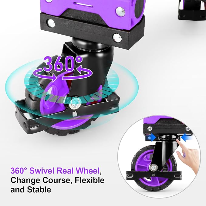 330LB Folding Hand Truck Moving Dolly, Hand Trucks Heavy Duty Combination of 4 Wheels and 2 Wheels Convertible Dolly Cart with Retractable Handle Dolly for Moving Office Carts(Purple)