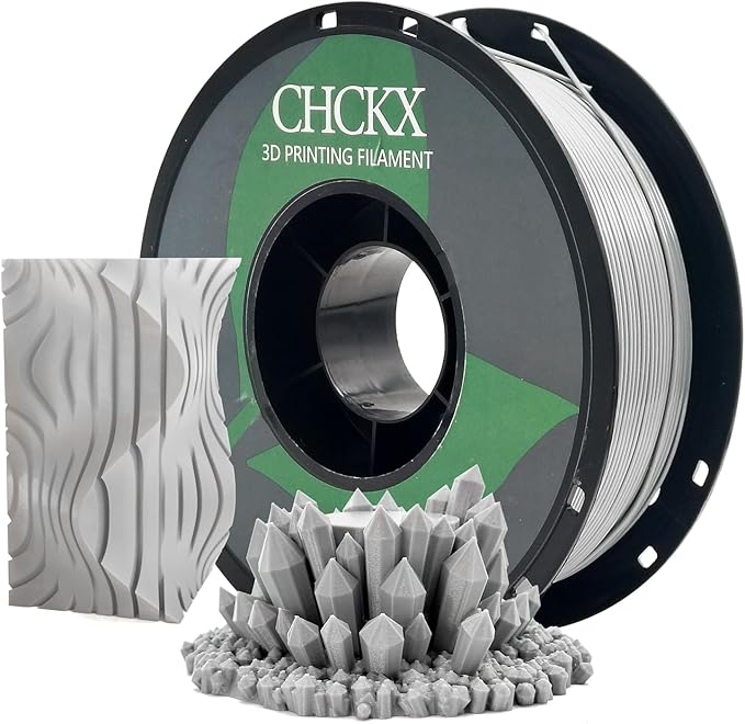PETG 3D Printer Filament, Dimensional Accuracy +/- 0.03 mm, 1kg Spool(2.2lbs), 1.75 mm Fit for Most 3D Printers, Grey