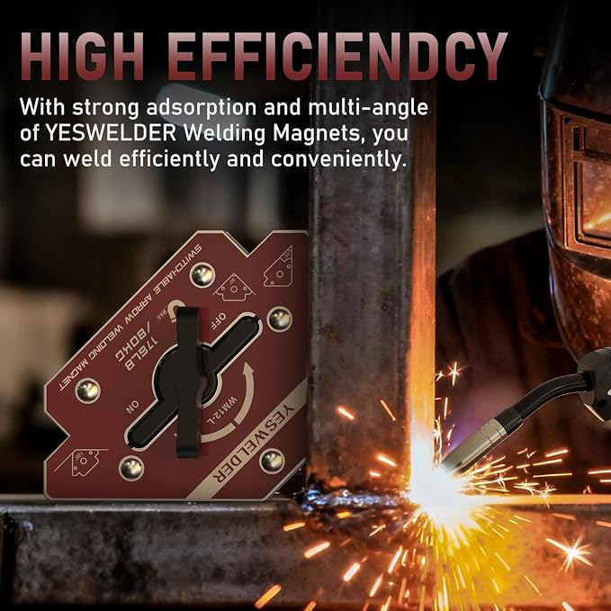 YESWELDER Switchable Welding Magnet 176LB On/Off Switch Arrow Magnetic Welding Holder, Holding Power Welding Accessory
