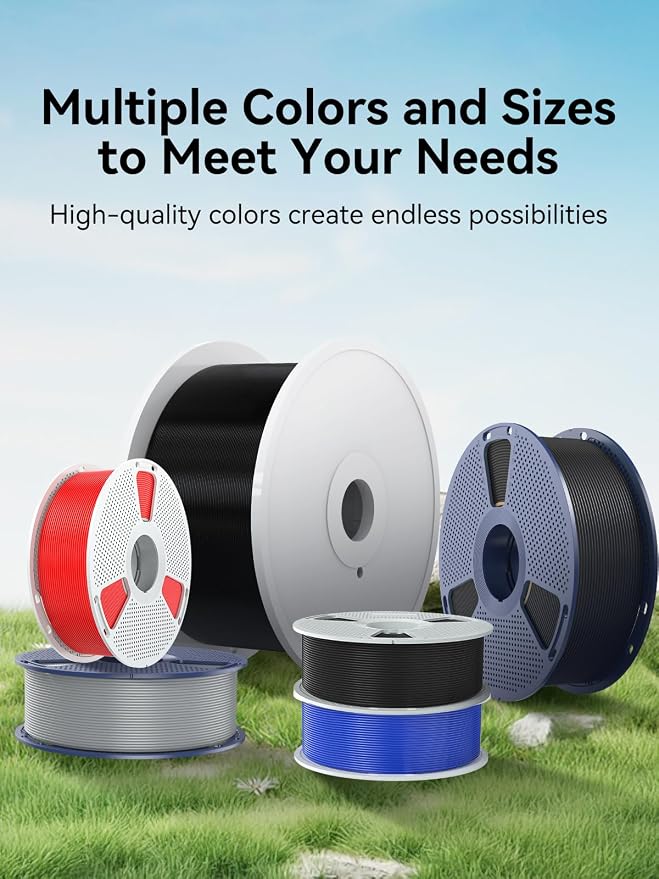 SUNLU Large Spool 2.7KG ASA Filament, UV/Rain/Heat Resistant Tough 3D Printer Filament 1.75mm, Great for Printing Outdoor Functional Mechanical Parts, Big Roll ASA Filament. (ASA White)