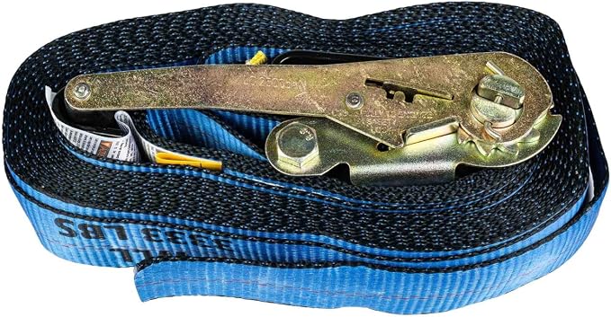 Mytee Products (20 Pack 2" x 30' Ratchet Tie-Down Straps with Flat Hooks - Blue, Tiedown Ratchet Straps for Flatbed, Truck, Trailers Pickup