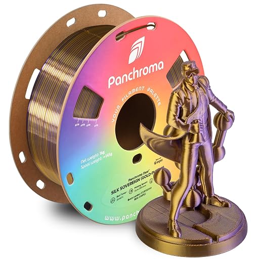 Polymaker Panchroma Dual Silk PLA Filament 1.75mm, 1kg, Sovereign | Neatly Wound, High-Gloss Finish PLA(Gold-Purple), Easy Print & Smooth Feeding, Compatible with Bambu Lab & Most 3D Printers