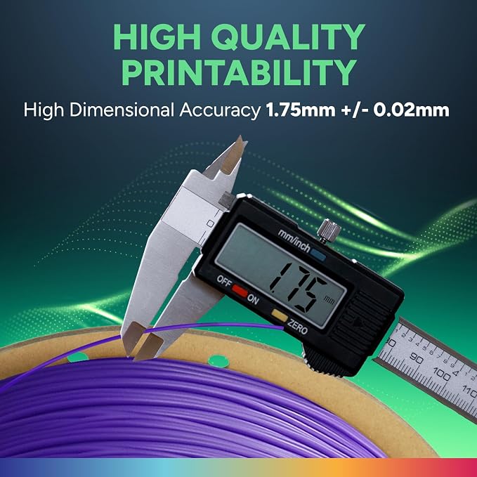 OVERTURE TPU 95A Flexible 3D Printer Filament 1.75mm | High Elasticity & Durability Filament,1kg Spool(2.2lbs),Fit Most FDM Printer(TPU Purple)