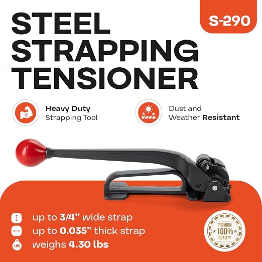 IDL Packaging S-290 Heavy Duty Popular High Tensile Feed-Wheel Tensioner for 3/8" to 3/4" Steel Strapping