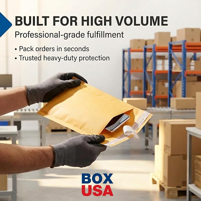 BOX USA 6 x 10" Kraft Bubble Mailers (150-Pack) - Brown Padded Envelopes, Self-Seal Shipping Bags for Business, Heavy Duty Cushioned Mailing Envelopes for Packaging and Shipping