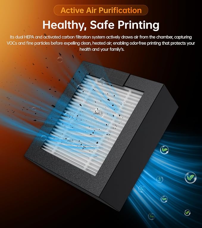 BIQU Panda Breath 3 in 1 Smart 3D Printer Chamber Heater + Air Filter + Filament Dryer for Bambu-Lab P1S P1P X1C A1, Snapmaker U1, Voron 3D Printers, Auto Start/Stop, Web/Button Control