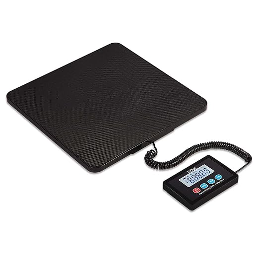 440lbs Postal Scale, Hold/Tare Function, Manual/Auto Off LCD Display, Lightweight Scale for Packages/Luggage/Home, Battery & AC Adapter Included