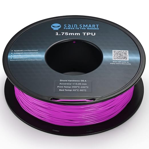 SainSmart Neon Color TPU, 1.75mm Flexible TPU 3D Printer Filament 800g, Dimensional Accuracy +/- 0.05 mm, Neon Magent