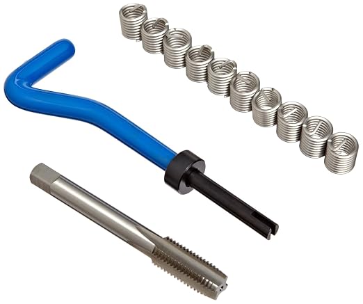 E-Z Lok EK31010 Helical Threaded Insert Kit, 304 Stainless Steel, 3/8"-24 Thread Size, 0.375" Installed Length (Pack of 10)