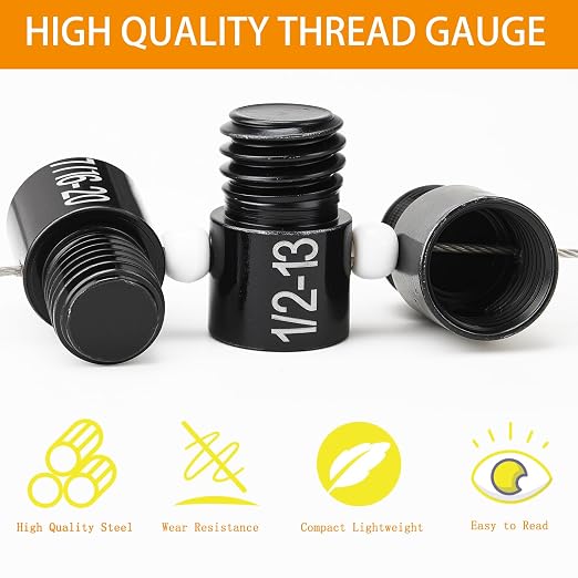 Nut and Bolt Thread Checker, Thread Checker Standard and Metric, Bolt Size and Thread Gauge, 45 Male/Female Identifier Gauges (24 Inch & 21 Metric)